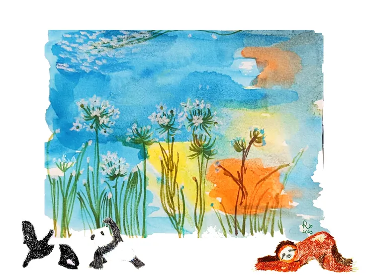 〈練瑜珈的動物跟格友問候〉