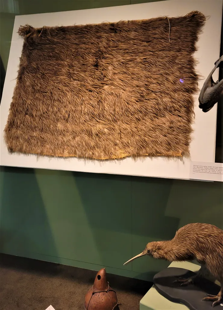 毛利人用Kiwi毛皮做成的織品(攝於Otago博物館)