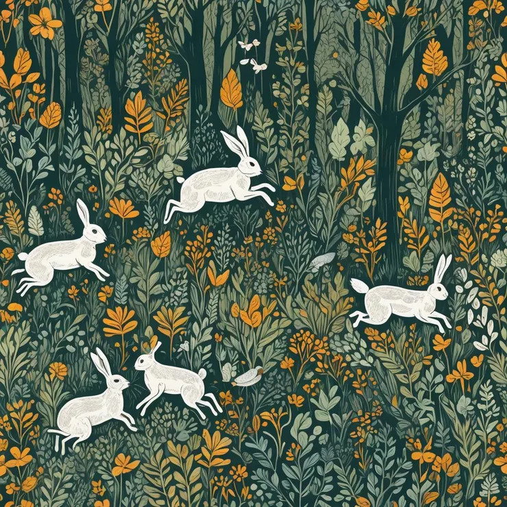 受到驚嚇,兔子在跑