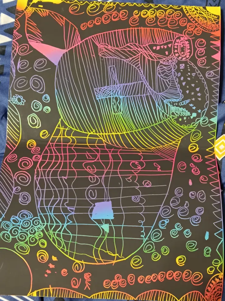 孩子課程中的自創刮畫