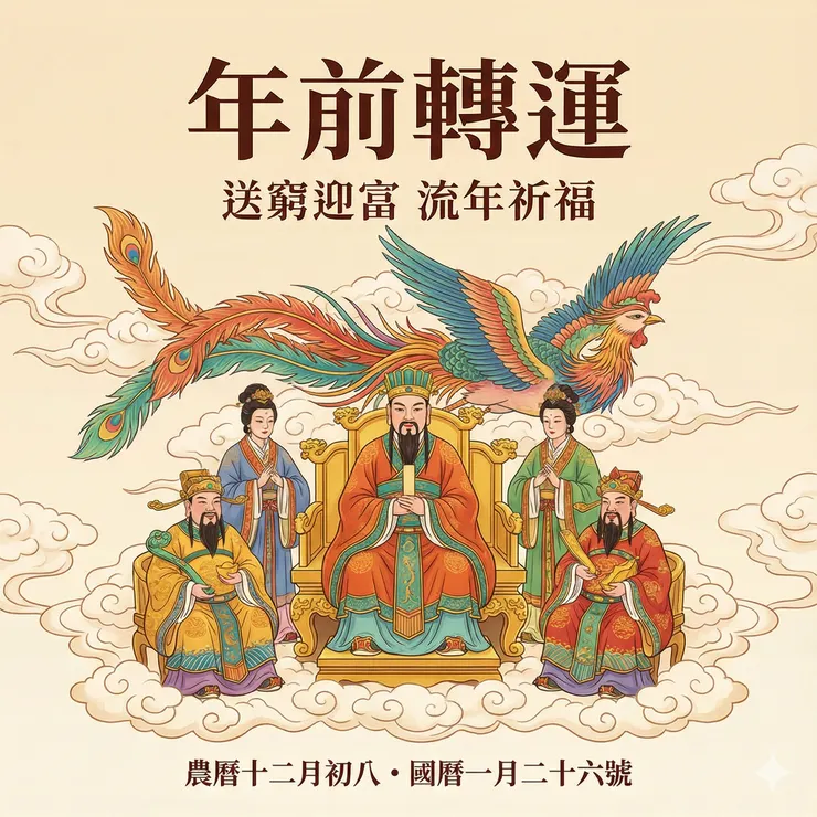 1月26日是臘八節鳳凰日，也是最後一次農曆春年前轉運