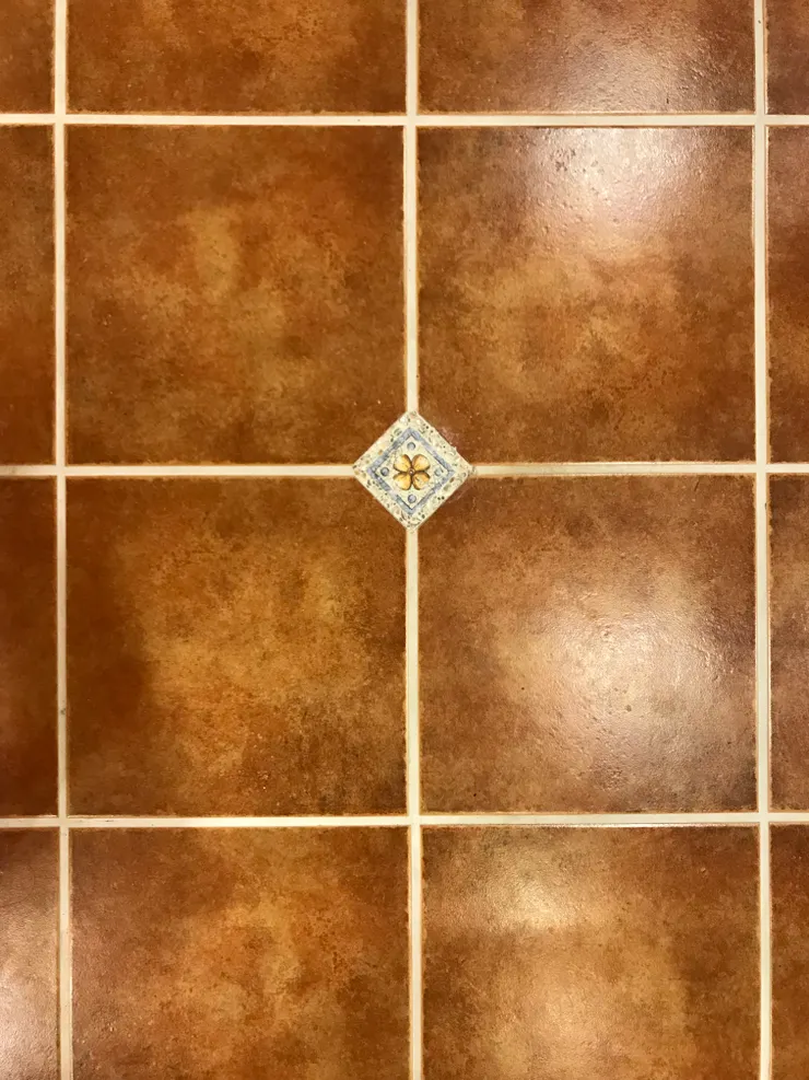 復古陶磚搭配小花磚