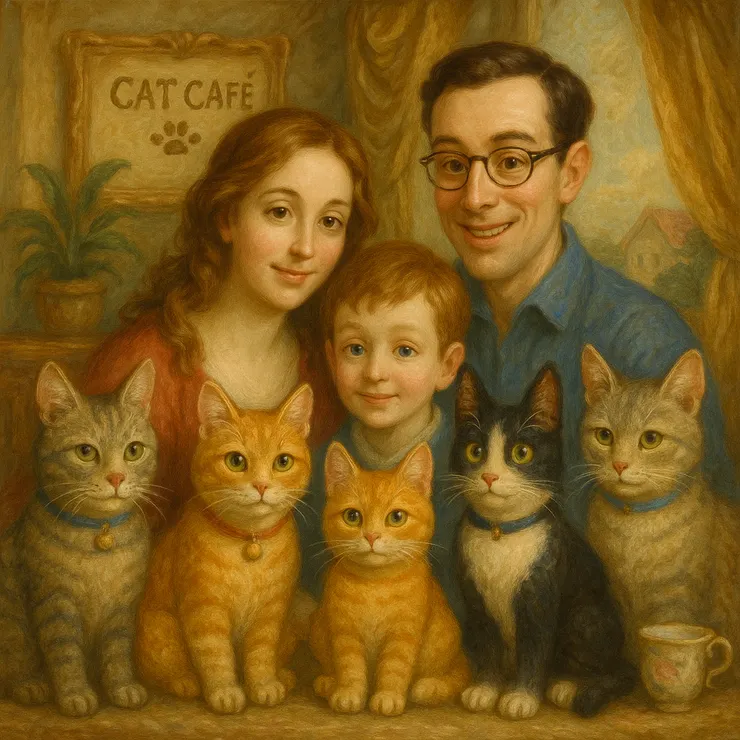 洛可可風格以柔美的線條與輕盈華麗的氛圍著稱，常見粉彩色調與繁複裝飾細節。 人物神情溫婉、構圖親密，展現日常生活中的優雅與愉悅。 畫面流露出浪漫、感性且富戲劇性的情調，傳遞一種貴族式的閒適與情趣。