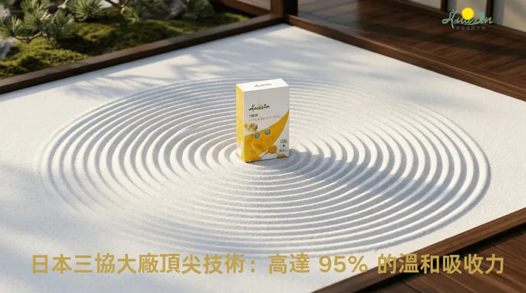 華鑫國際生物【力能鋅】採用日本三協株式会社新一代「胺基酸螯合鋅」技術。透過胺基酸包覆鋅離子，不僅能降低腸胃刺激，穩定通過胃酸環境，更讓吸收率可達 95%。溫和高效率的設計，就連飲食中容易形成隱性不足的素食者，也能安心建立完整的日常營養基礎