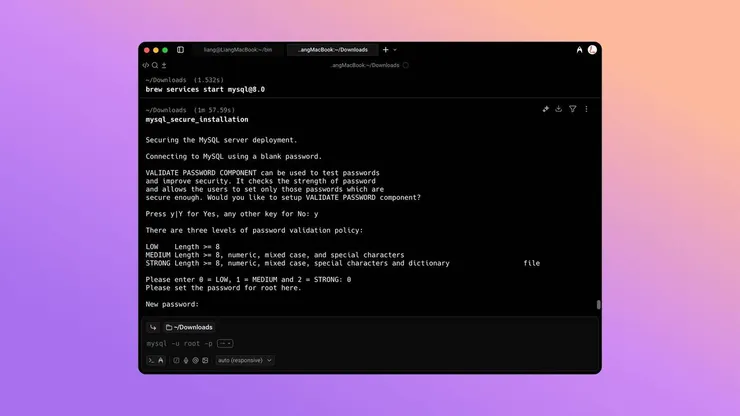Start and mysql_secure_installation