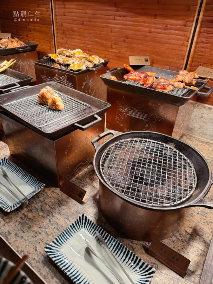 孕婦一開始拿的烤串區 很快就空了 但也補很快｜NAGOMI 中山本店