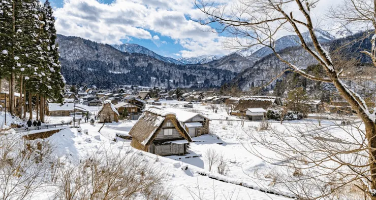 瑞士冬天小鎮美景