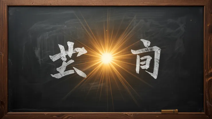 黑板上發光的[太陽].....Leonardo AI還在學寫中文字~XD