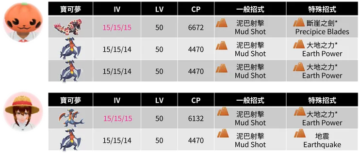 挑戰雷吉斯奇魯的陣容