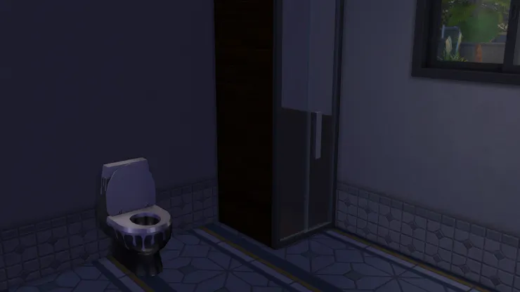 樓下的洗手間。設計很平實。