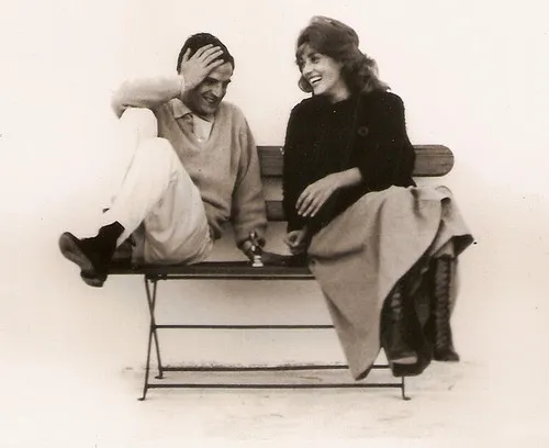 François Truffaut and Jeanne Moreau
