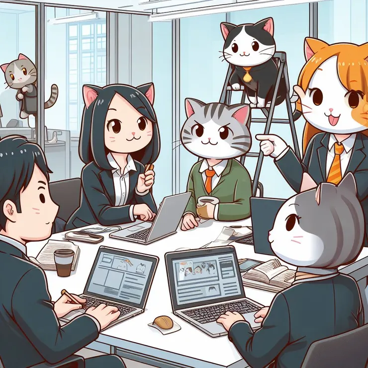 辦公的貓貓