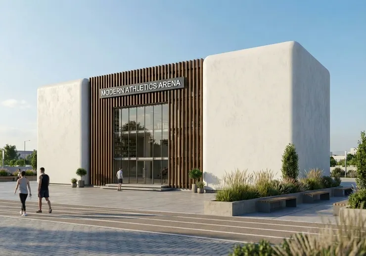 AI-assisted architectural rendering generated from a 3D model using a Render AI Architect workflow