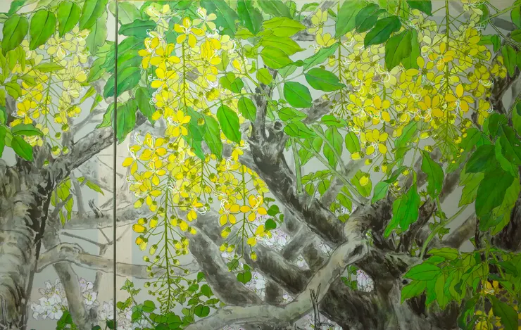 〈黃山谷詩意〉局部－阿勃勒