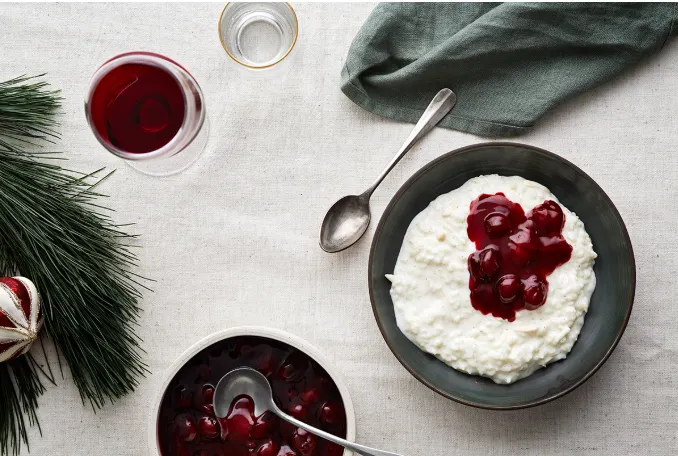 圖片來源：denmark.dk 網站 / 聖誕米布丁（Risalamande）