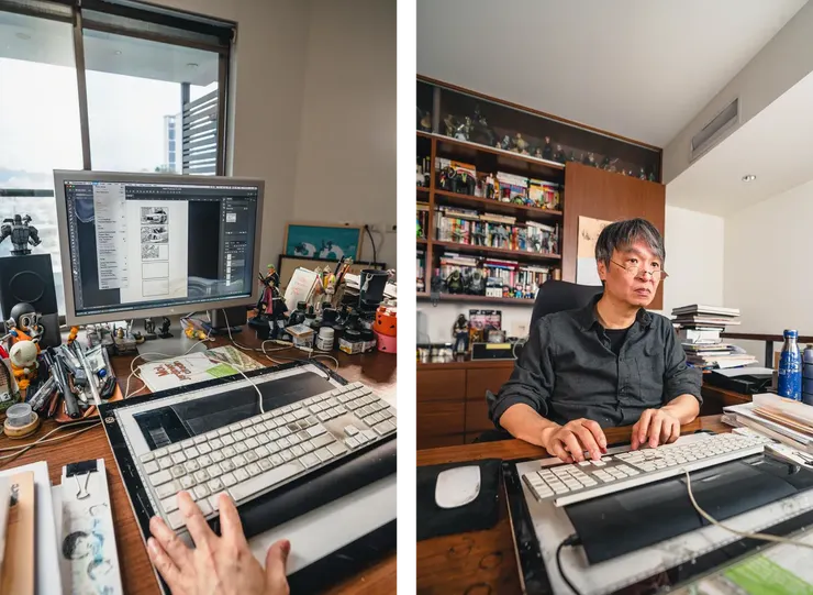 莊永新的工作環境。（攝於莊永新工作室）