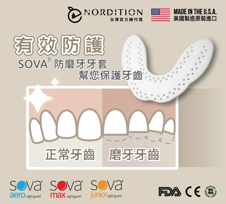 SOVA ® 防磨牙牙套幫您保護牙齒