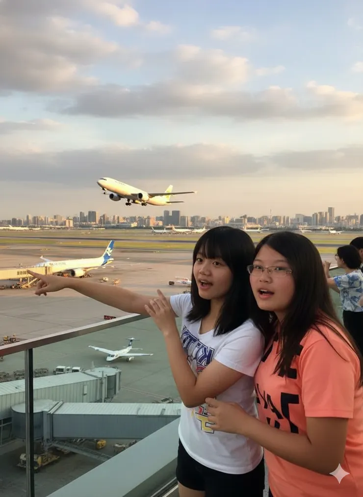 圖為國二上的陳汝蓁(白衣)和閨密的照片