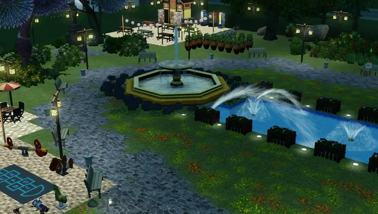 晚上的水景也相當漂亮。