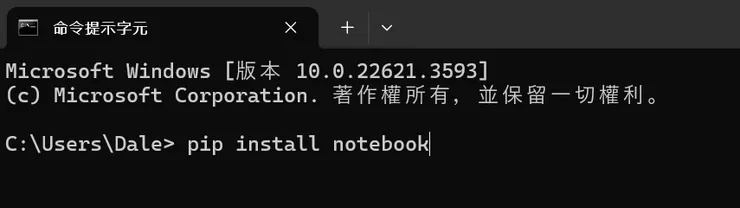 輸入 pip install notebook