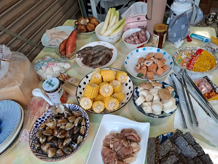 準備開烤的菜色