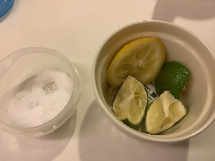 圖一：檸檬+鹽巴=檸檬鹽水