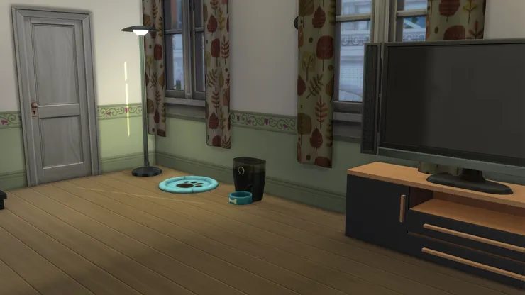 小麥可很喜歡哈哈,自動餵食器和墊子都是為狗狗而設。