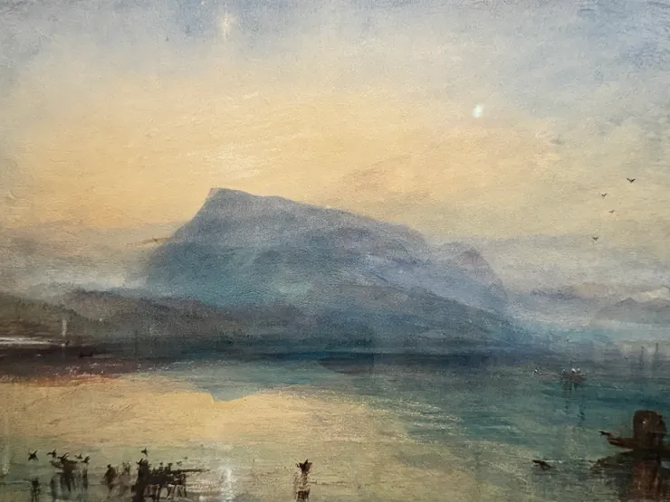 威廉透納畫作_藍色瑞吉山:琉森湖日出