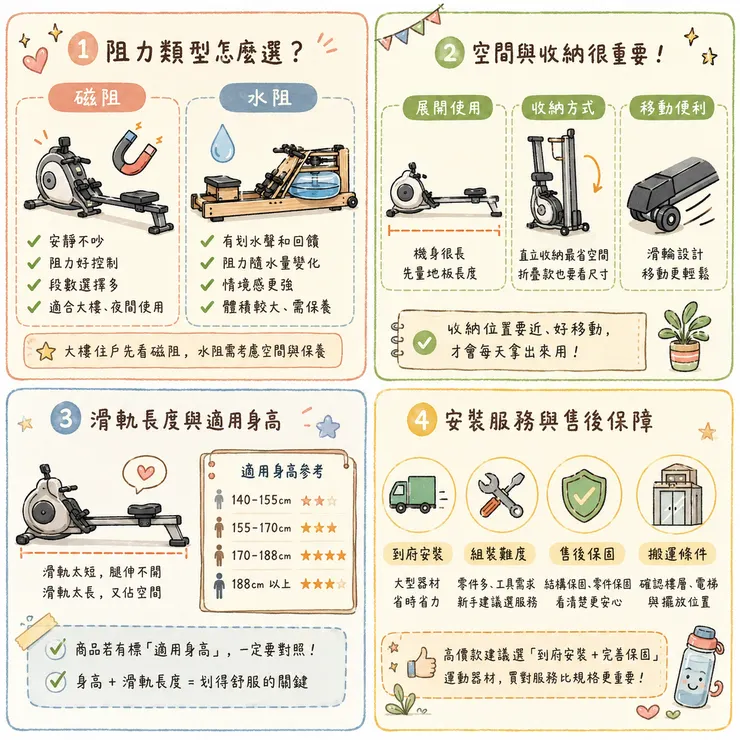 【划船機推薦】2026 磁阻還是水阻？🚣 Dcard、PTT 激推 7 款居家收納划船機比較