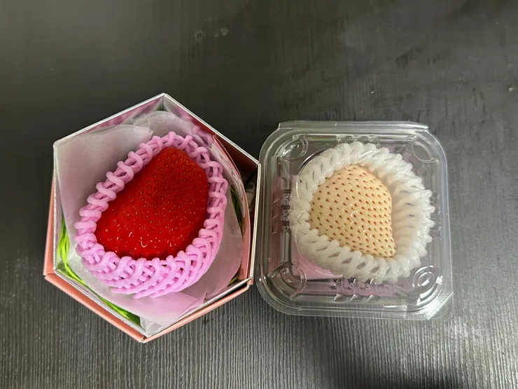 最後決定兩種顏色草莓各買一個