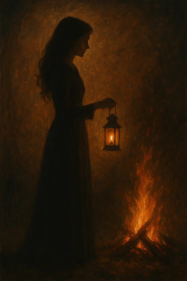 長裙掠過燈影，像一條安定的線，把巨獸拉回平靜。