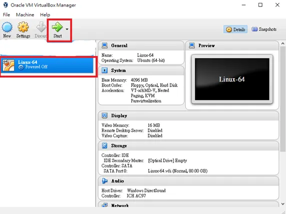 虛擬機開機