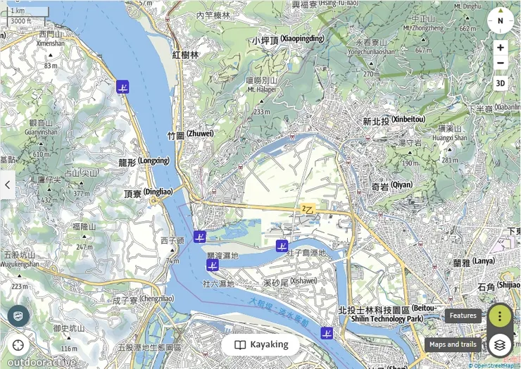 河流兩岸可供暫時停放小舟的地點