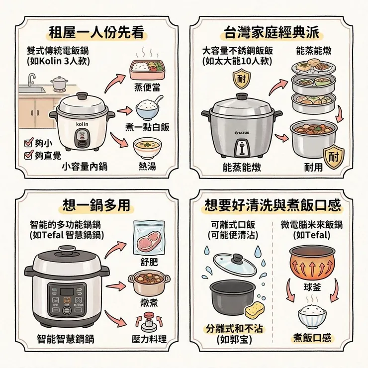 【電鍋推薦】2026 租屋小家庭先看🍚 Dcard、PTT 常比 6 款傳統電鍋電子鍋與萬用鍋
