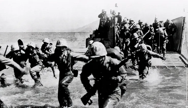 圖16a.聯合國軍隊仁川登陸。