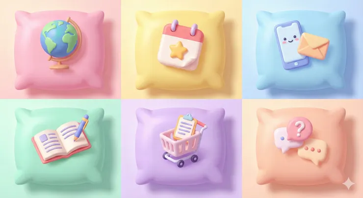 3D 可愛卡通風 (Playful 3D Cartoon)