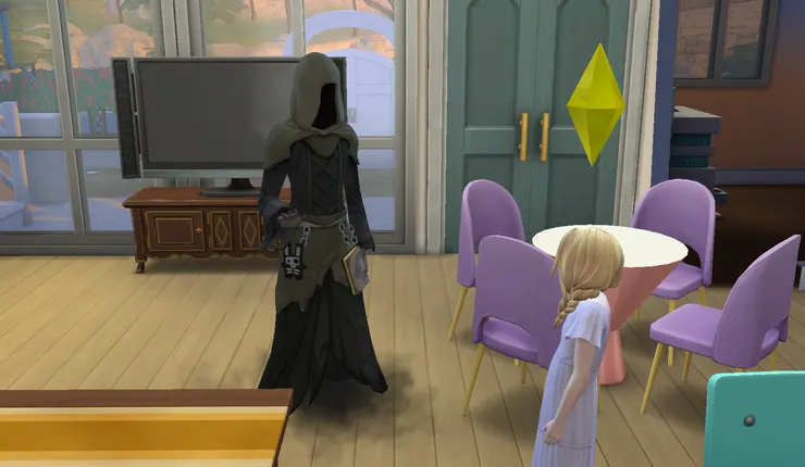 然後唯唯諾諾的跟桑雅打招呼...