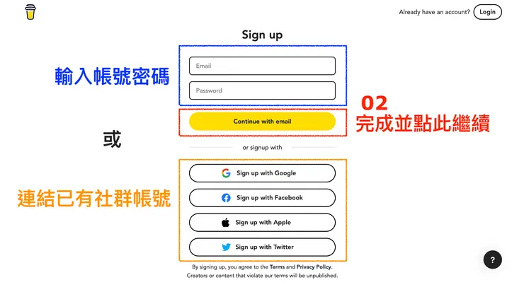 01 註冊 Buy Me a Coffee 帳號|#2