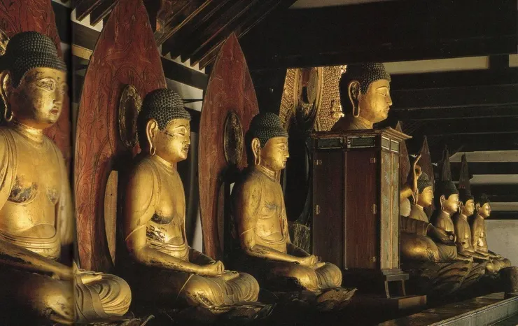 生真信，發菩提心，持佛聖號，求生西方淨土。（九体阿弥陀如来像，京都 浄瑠璃寺）