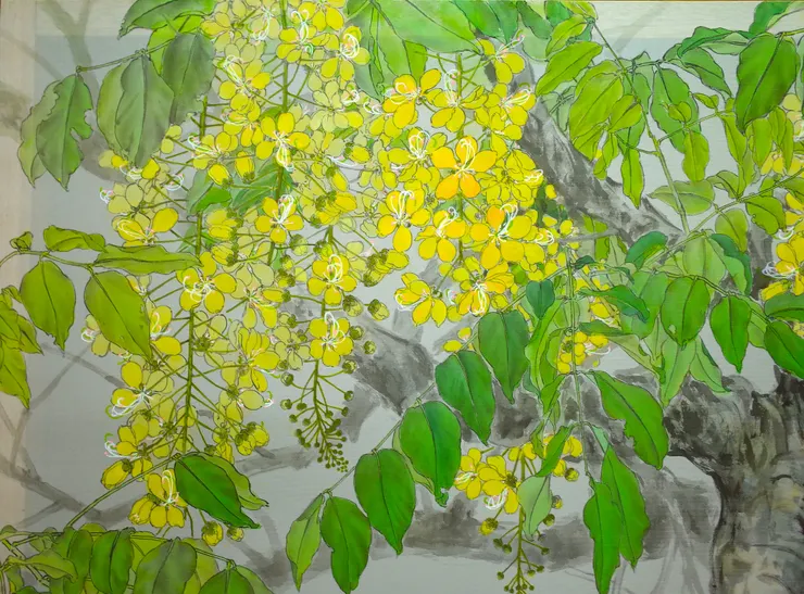 〈黃山谷詩意〉局部－阿勃勒