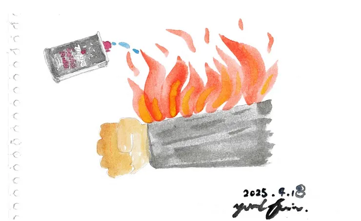 安全第一也是團隊合作的一部分。(實際上沒有燒得那麼誇張啦。)