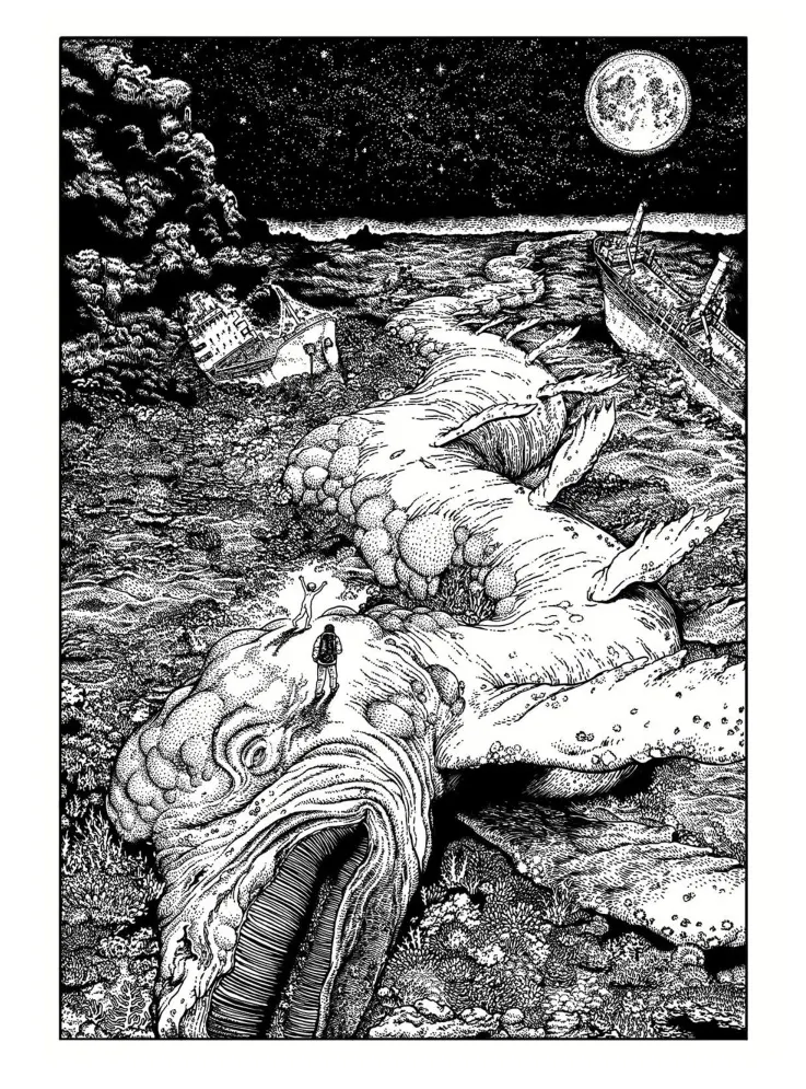 造型各異的巨大水神在〈鹽水湖王〉當中多次登場