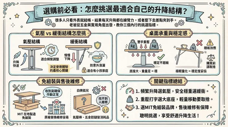 選購前必看：怎麼挑選最適合自己的升降結構？