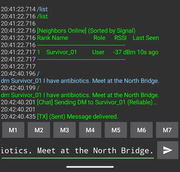 Private message from survivor