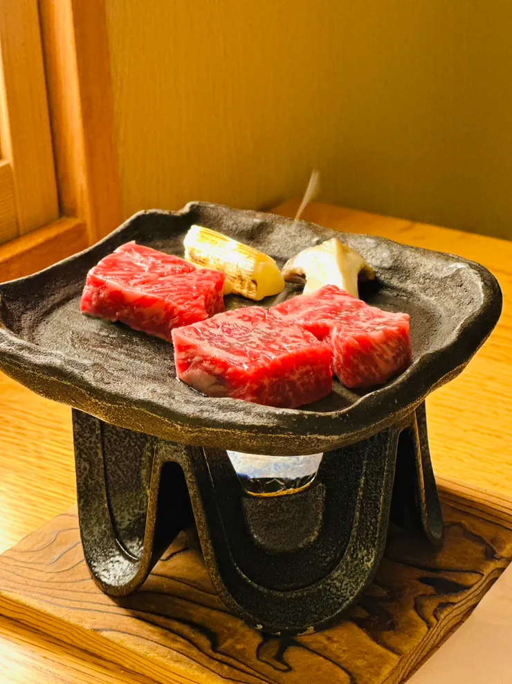 晚餐的特選和牛鐵板燒。