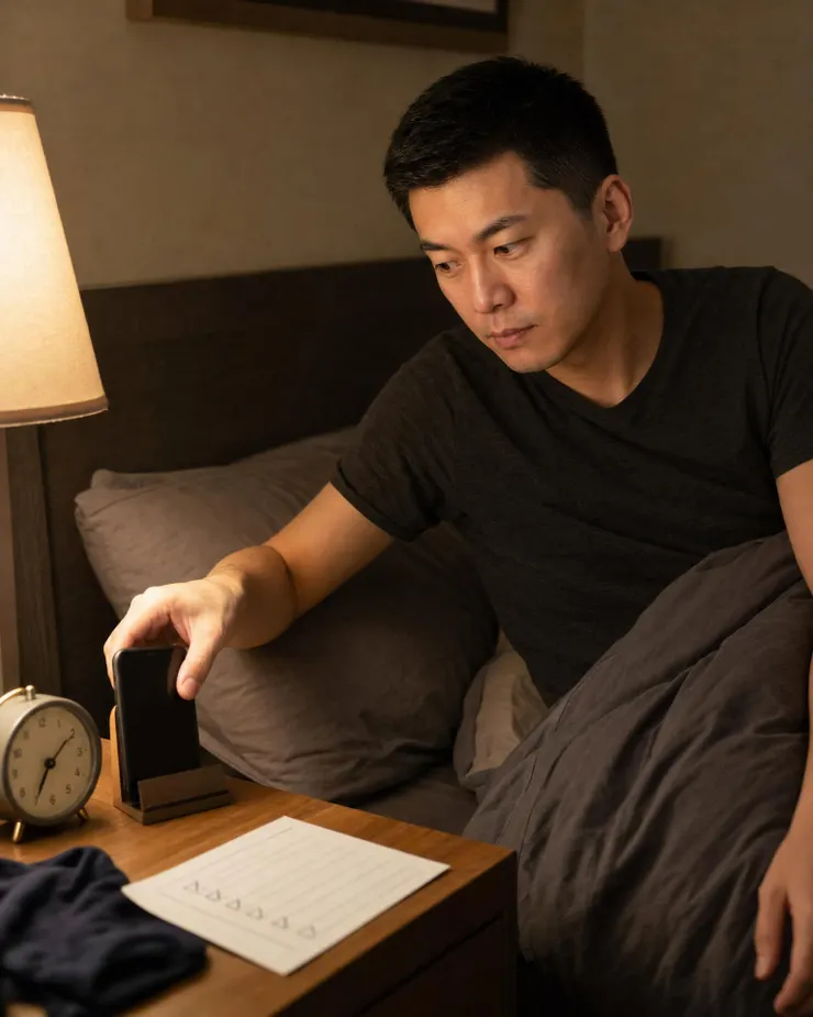 梁練偉示範睡前降低螢幕刺激與睡眠習慣管理