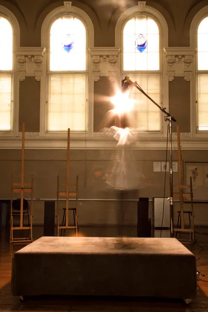 Self-portrait at painting studio