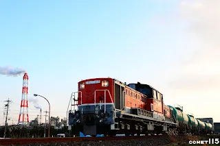 向晚的油罐列車是DD51形在鹽濱貨物線的最後運用(攝影地位置)