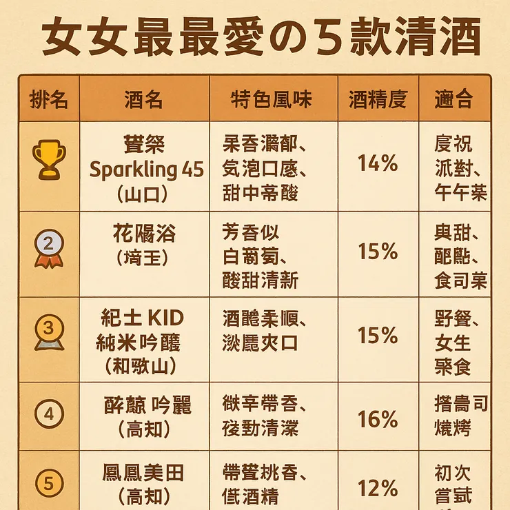 女生最愛的五款清酒推薦