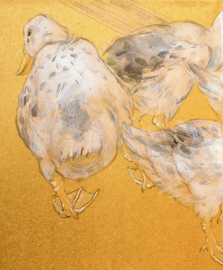 〈水邊籬下〉局部－鴨子